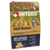 ONTARIO Dog Adult Medium Chicken &amp; Potatoes &amp; Herbs 2,25kg