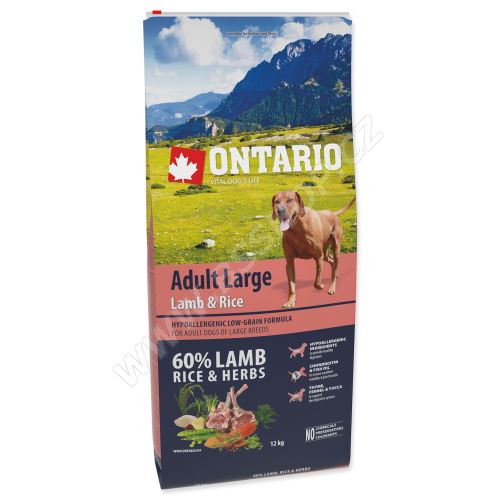 ONTARIO Adult Large Lamb & Rice & Turkey 12kg