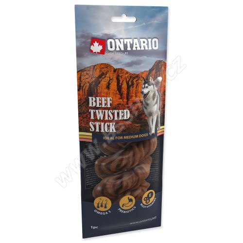 ONTARIO Rawhide Snack Twisted Stick 15cm