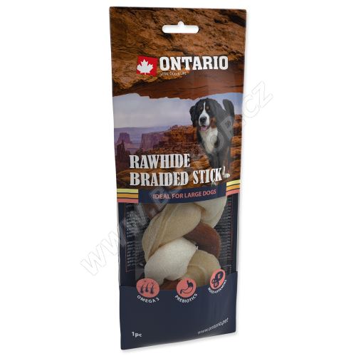 ONTARIO Rawhide Snack Braided Stick Mix 17,5cm
