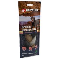 Snack ONTARIO Dog Rawhide Snack Green tea Braid 20cm Snack ONTARIO Dog Rawhide Snack Green tea Braid 20cm