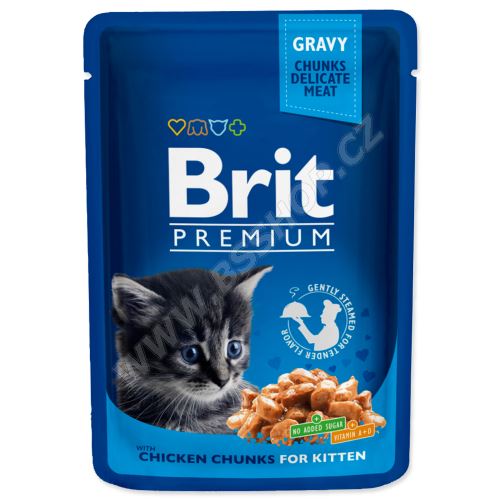 Kapsička BRIT Premium kitten chicken chunks 100g