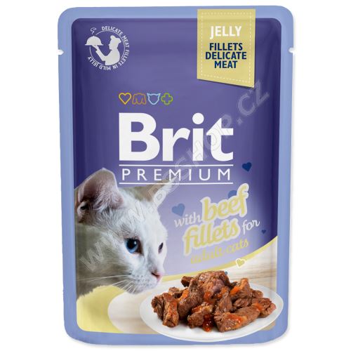 Kapsička BRIT Premium Cat Delicate Fillets in Jelly with Beef 85g