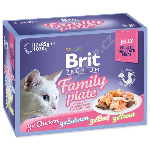 Kapsičky BRIT Premium Cat Delicate Fillets in Jelly Family Plate 1020g