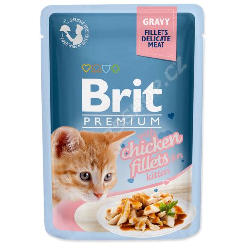 Kapsička BRIT Premium Cat Delicate Fillets in Gravy with Chicken for Kitten 85g