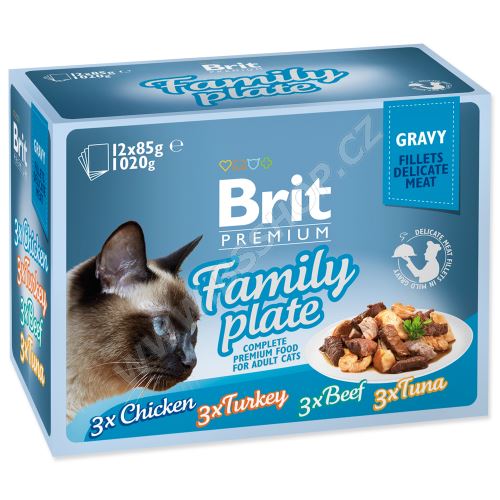 Kapsičky BRIT Premium Cat Delicate Fillets in Gravy Family Plate 1020g