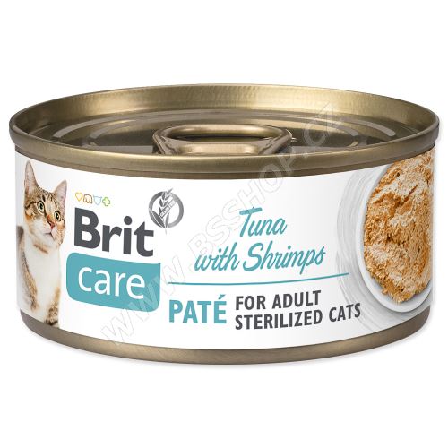 Brit Care Cat konz  Paté Sterilized Tuna&Shrimps 70g