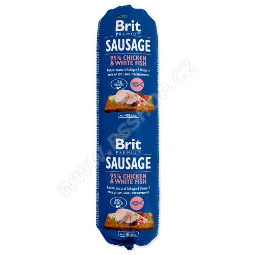 Salám BRIT Premium Sausage Chicken & White fish 800g