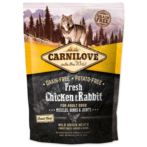 CARNILOVE Fresh Chicken & Rabbit Muscles, Bones & Joints for Adult dogs 1,5kg