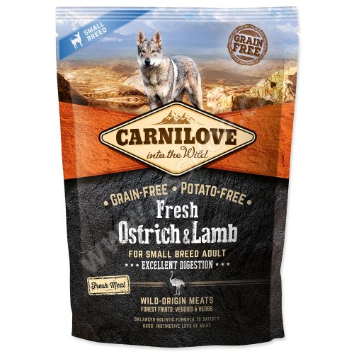 CARNILOVE Fresh Ostrich & Lamb Excellent Digestion for Small Breed Dogs 1,5kg