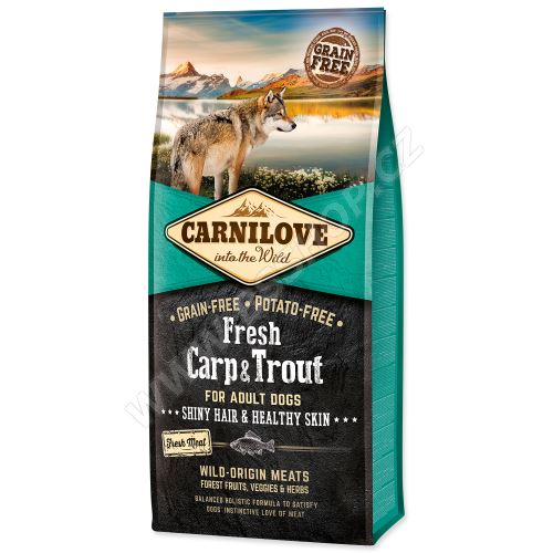 CARNILOVE Fresh Carp & Trout Shiny Hair & Healthy Skin for Adult dogs 12kg