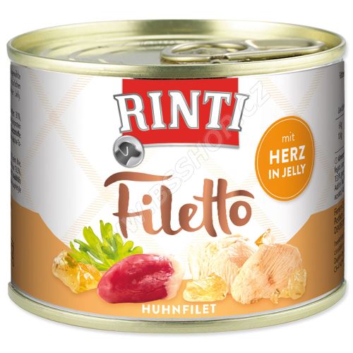 Konzerva RINTI Filetto kuře + kuřecí srdce v želé 210g