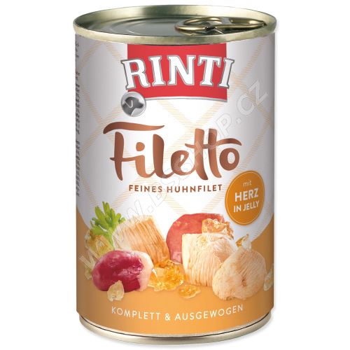 Konzerva RINTI Filetto kuře + kuřecí srdce v želé 420g