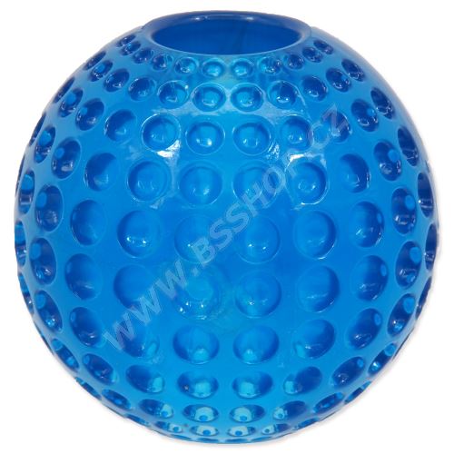 Hračka DOG FANTASY Strong míček gumový s důlky modrý 6,3cm