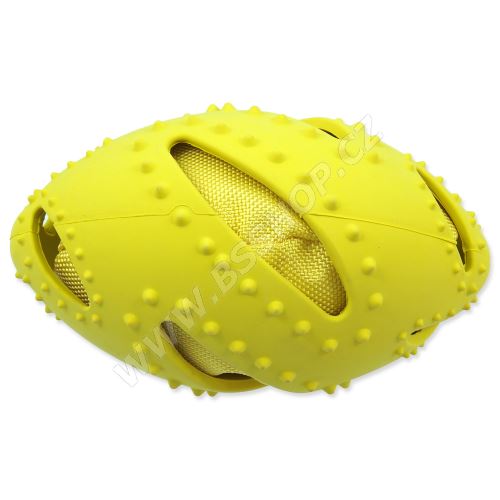 Hračka DOG FANTASY TPR rugby míč žlutá 16cm