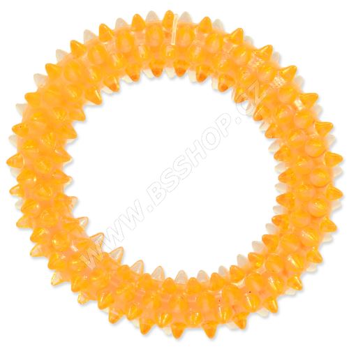 Hračka DOG FANTASY kroužek vroubkovaný oranžový 7cm