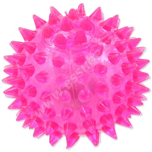 Hračka DOG FANTASY míček LED růžový 6cm