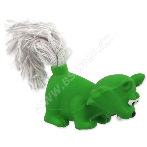 Hračka DOG FANTASY Latex Mini Liška zelená se zvukem 7cm