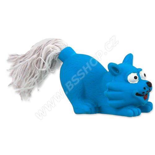 Hračka DOG FANTASY Latex Mini Kočka modrá se zvukem 7cm