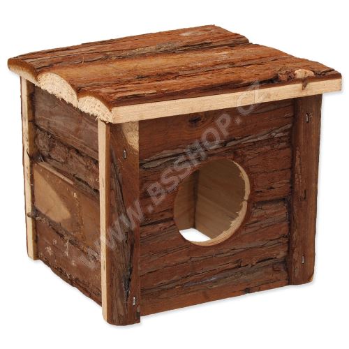 Domek SMALL ANIMAL dřevěný s kůrou 15,5x15,5x14cm