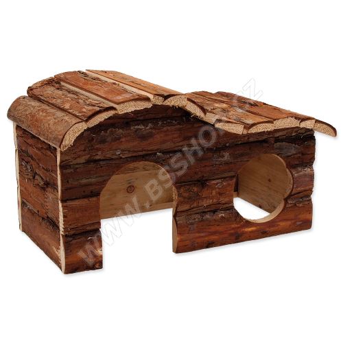 Domek SMALL ANIMAL Kaskada dřevěný s kůrou 31x19x19cm