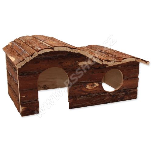Domek SMALL ANIMAL Kaskada dřevěný s kůrou 43x28x22cm