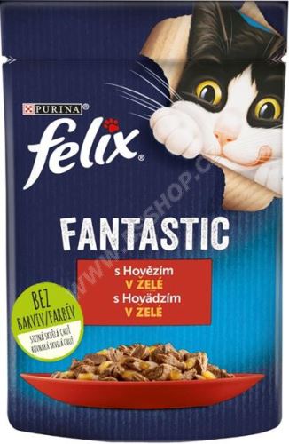 Felix cat Fantastic hovězí v želé 85g