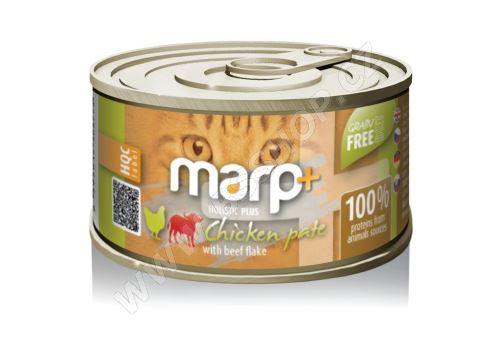 Marp Holistic Plus konzerva pro kočky - Kuřecí paté s hovězími kousky 70g