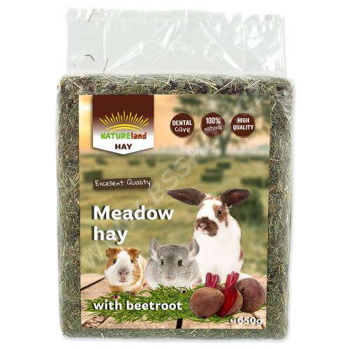 NATURE LAND Meadow Hay seno s červenou řepou 650g