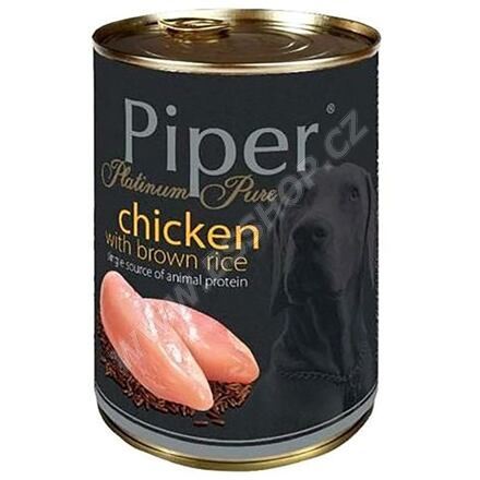 PIPER PLATINUM PURE kuře s hnědou rýží, konzerva pro psy, 400g